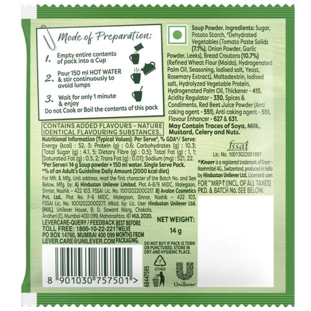 Knorr Instant Tomato Chatpata Cup-A-Soup, 10x14 g Multipack-3.webp